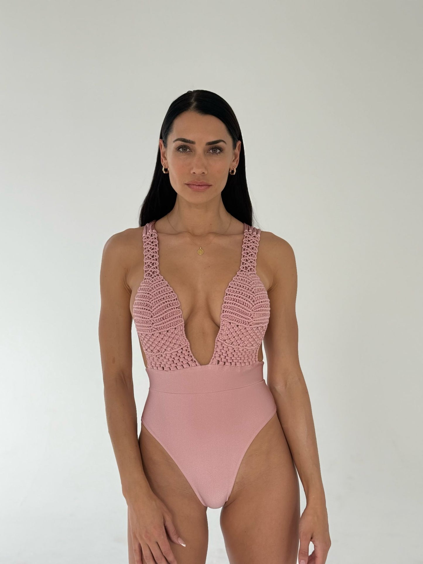 Sirena Macramé Satin One-Piece