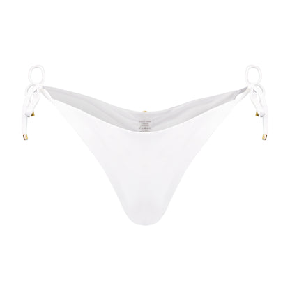 Cariño Side Tie Ruched Satin Bikini Bottom