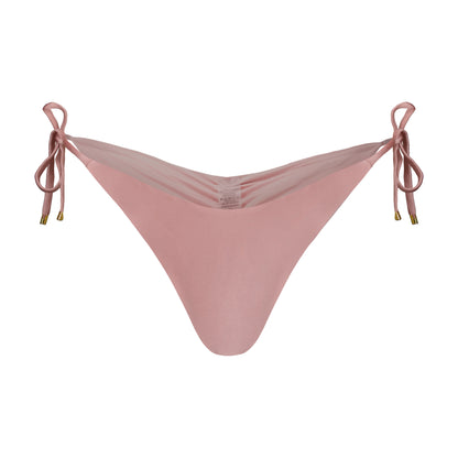 Cariño Side Tie Ruched Satin Bikini Bottom