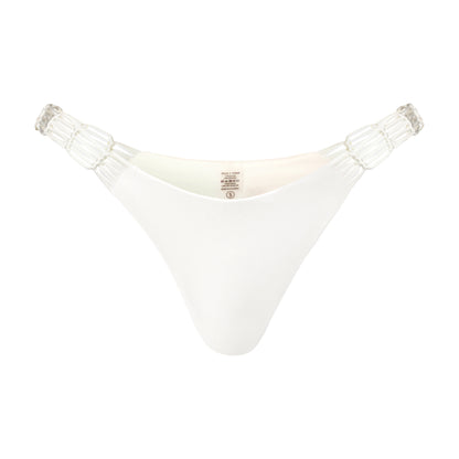 Sirena Satin Bikini Bottom With Macramé Side Straps