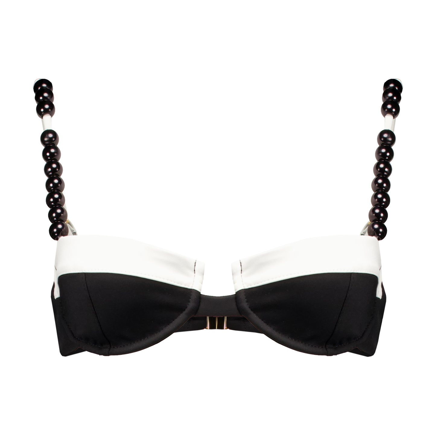 Belen Bikini Top with Black Beads