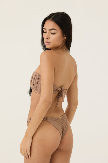 Sirena Macramé Satin Bandeau Top