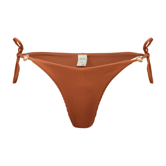 Juliana Terracotta Ribbed Bikini Bottom