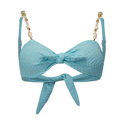 Janaina Aqua Blue Textured Bikini Top