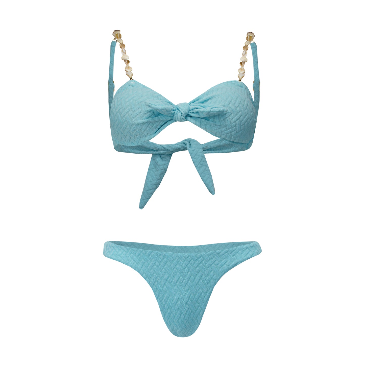 Janaina Aqua Blue Textured Bikini Top