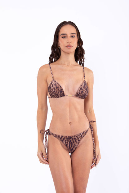 Larissa Leopard Print Triangle Bikini Top